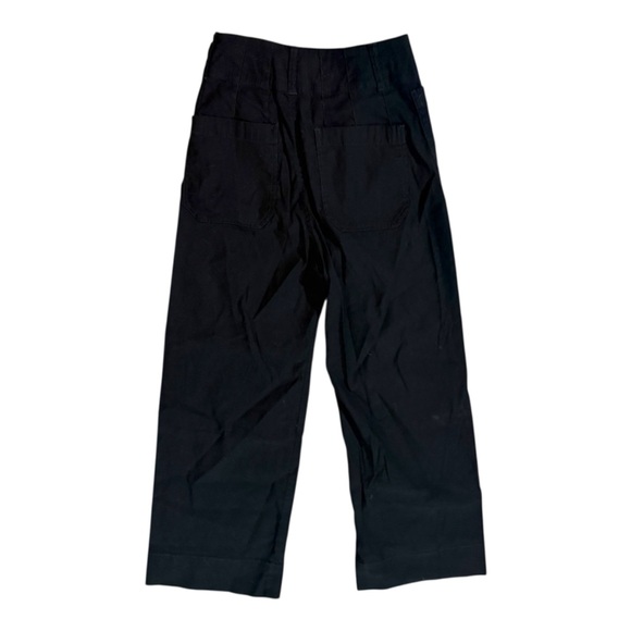 Anthropologie Maeve The Collette Linen Edition Sz 32 Black Wide Leg Cropped - Picture 5 of 7